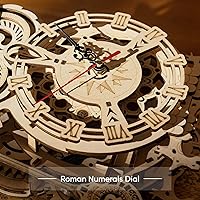 Vista 4 de ROKR Rompecabezas de madera 3D para adultos, kits de reloj mecánico, reloj de búho, kits de construcción de modelos de bricolaje, rompecabezas
