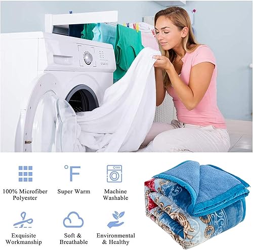 Miniatura 4 de MERRY HOME Manta de franela suave y cálida, manta de forro polar de 3 piezas (79 x 91 pulgadas) con fundas de almohada, manta de cama estampada