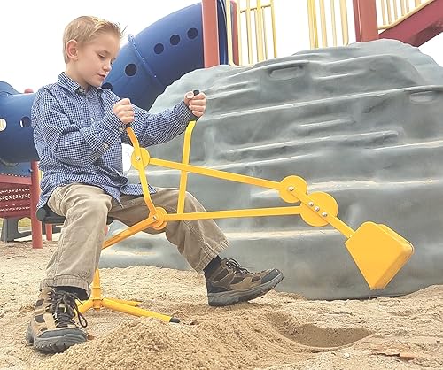 Miniatura 7 de Excavadora de arena para nieve, arena, playa, tierra, un juguete de metal duradero para exteriores para niños de 3 años en adelante (amarillo)