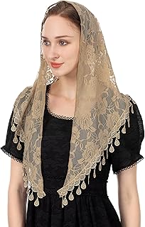 Triangle Veils for Church Lace Chapel Veils Catholic Mass Head Covering Scarf Mantilla Veils for Women