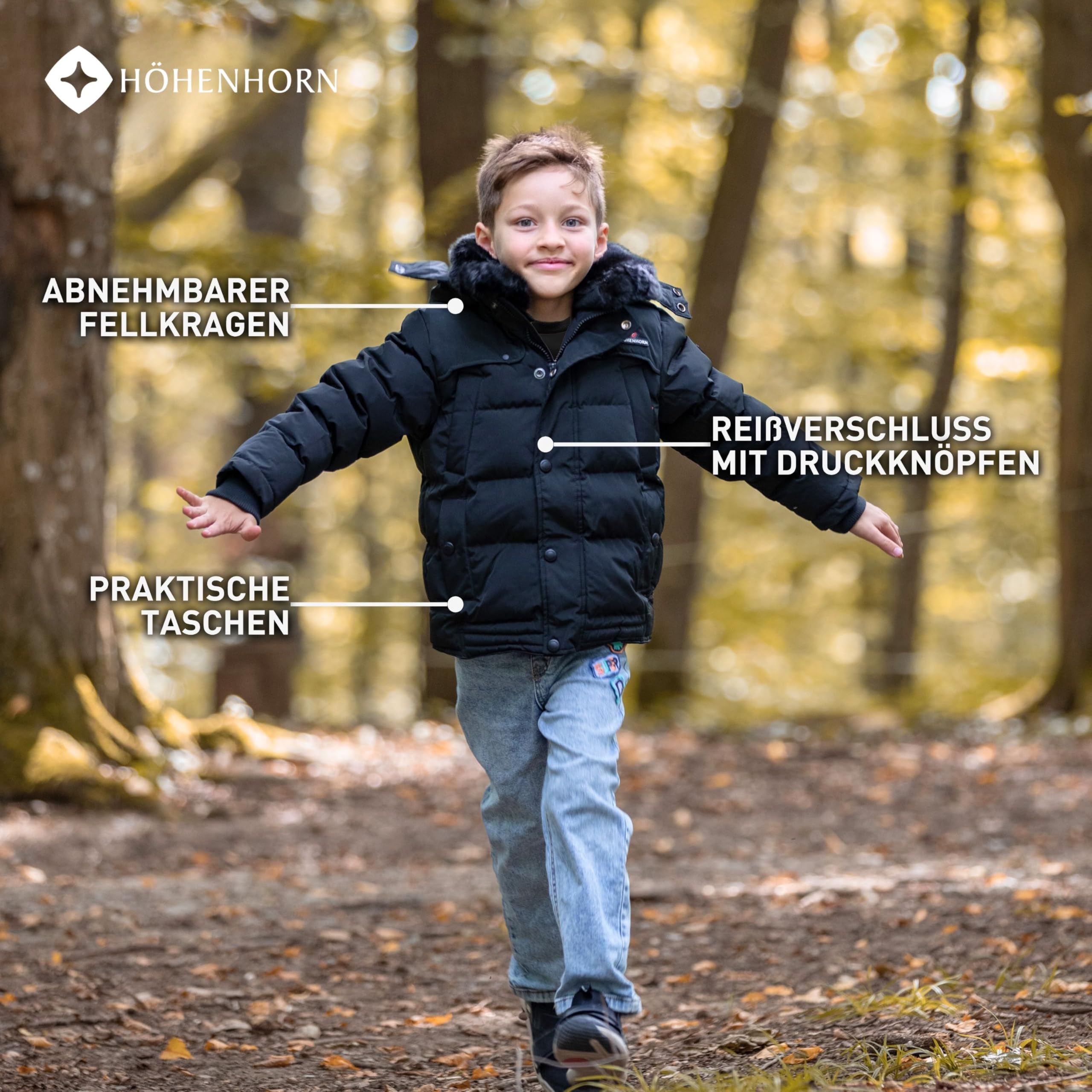 Höhenhorn Bergoo Kinder Winter Jacke Jungen Quilted Steppjacke Gefüttert