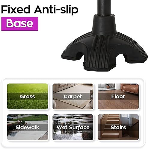 Miniatura 3 de Bastones de caminar para hombres y mujeres, mango extendido base sólida plegable alturas ajustables ligeros bastones resistentes para personas