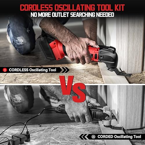 Miniatura 7 de Corldess - Herramienta oscilante de sierra recíproca compatible con motor sin escobillas Milwaukee m18 de 18 V, velocidad variable de 3000 Spm para