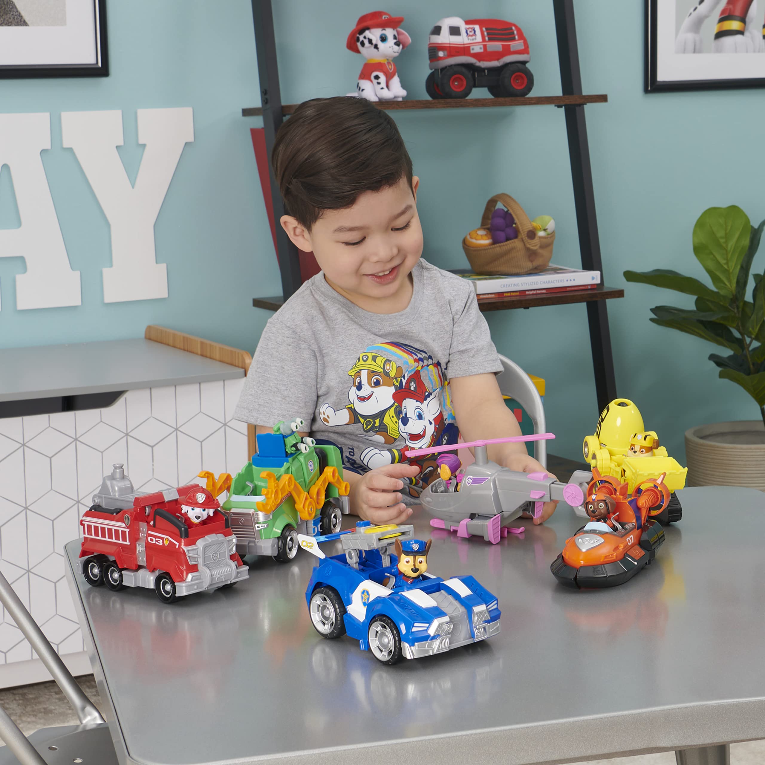 PAW Patrol, Rocky’s Deluxe Movie Transforming Toy Car with Collectible Action Figure, Kids’ Toys