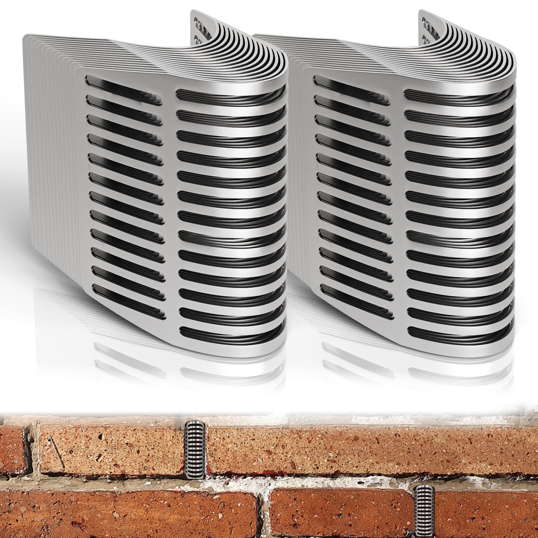 HEIWUKONG 30Pcs Weep Hole Covers for Brick Walls, Stainless Steel Weep Hole Covers Mesh Screens, Brick Hole Filler Cover Wall Holes, Insert Wall Hole Cover for Isolating Rat, Snakes and Other Reptiles — image 1