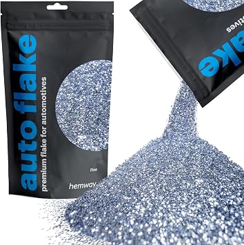 Hemway Auto Flake Glitter Additive 3.5oz Fine Azure Blue | Metal Flake for Custom Auto Paint & Coatings, for Car, Motorbike, Truck, Vehicles, Automotives