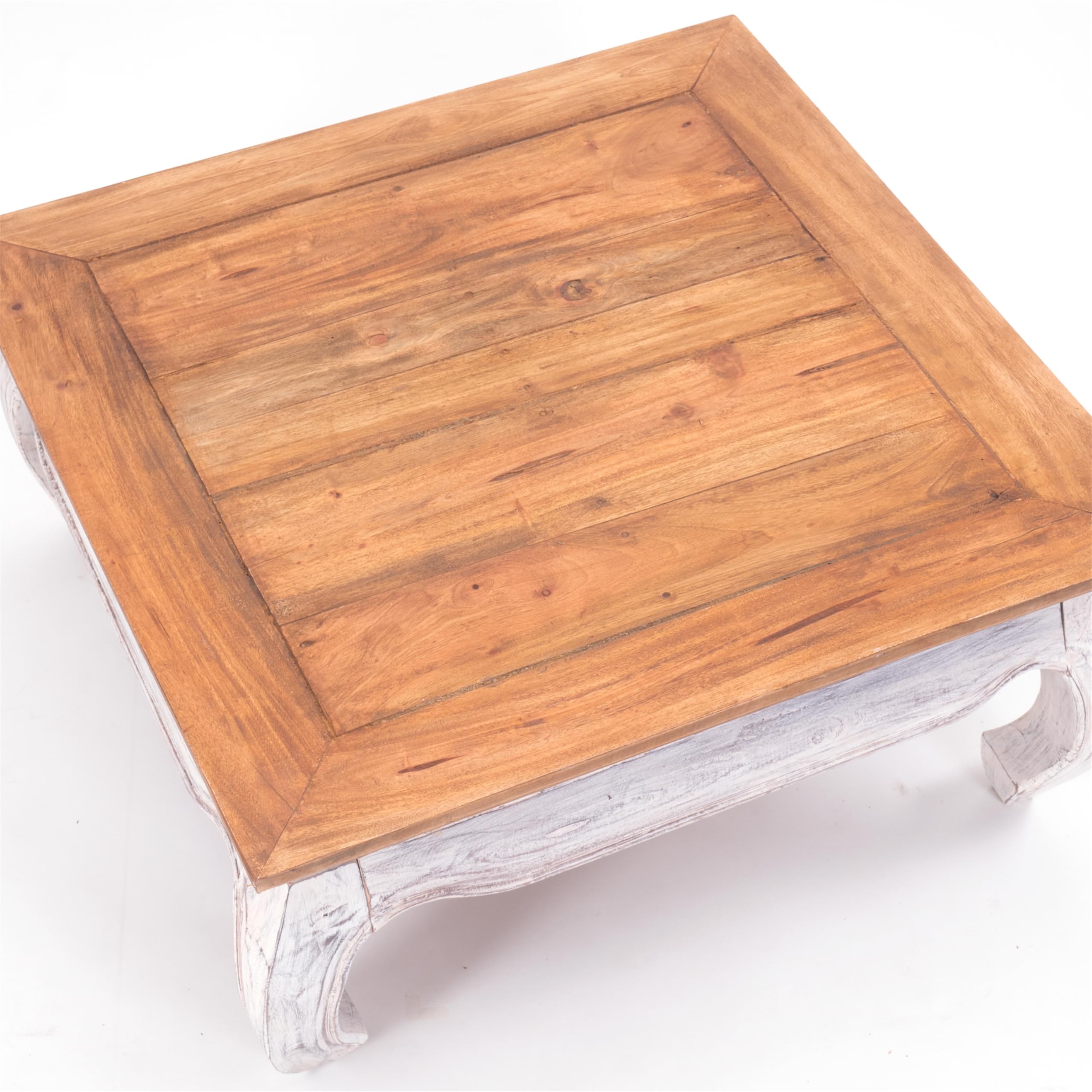 Salontafel opiumtafel massief teakhout, 100x100 cm