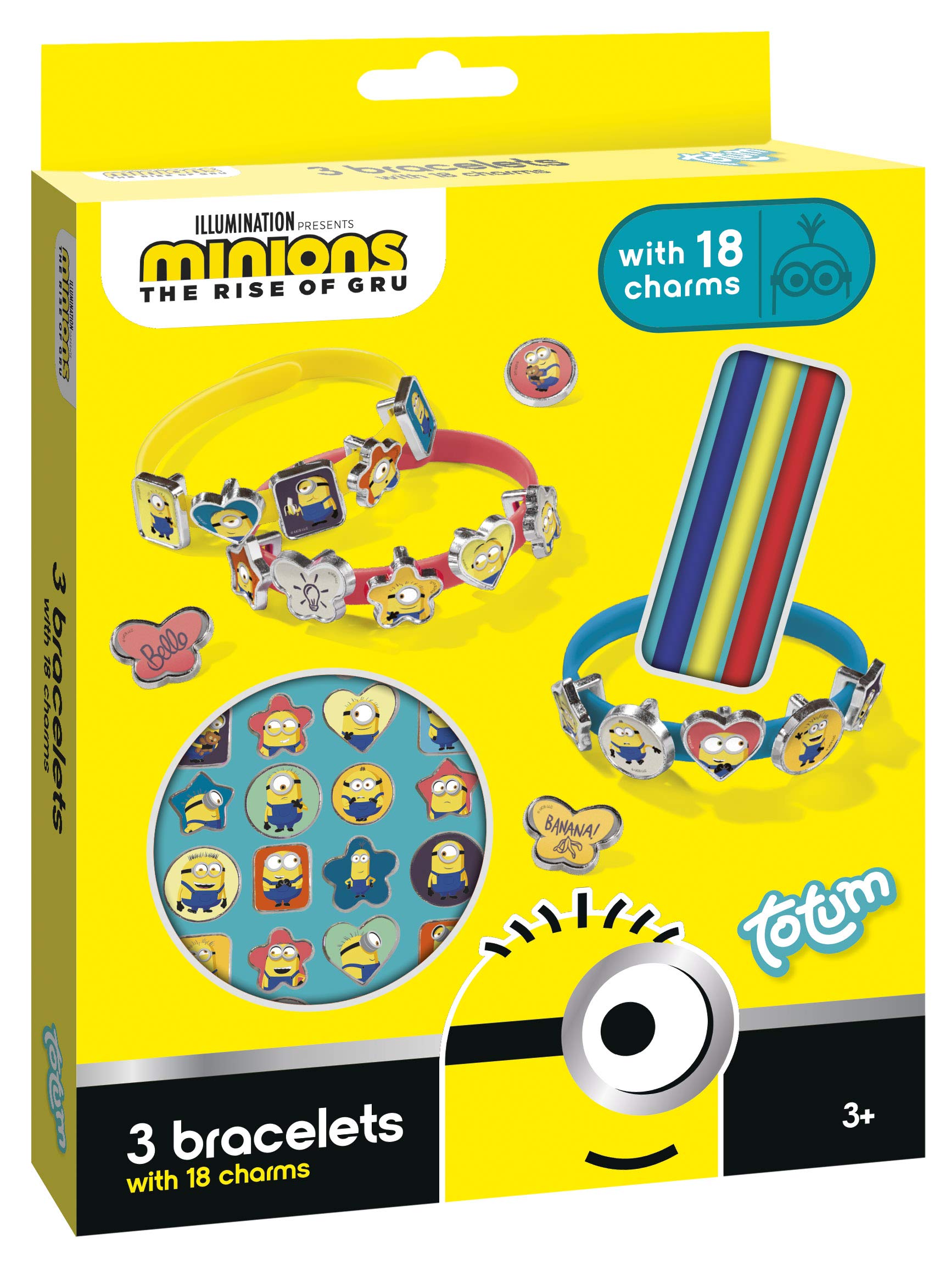Totum- Minions Minion Set di Creazione di Braccialetti, Multicolore, Taglia Unica, 710108