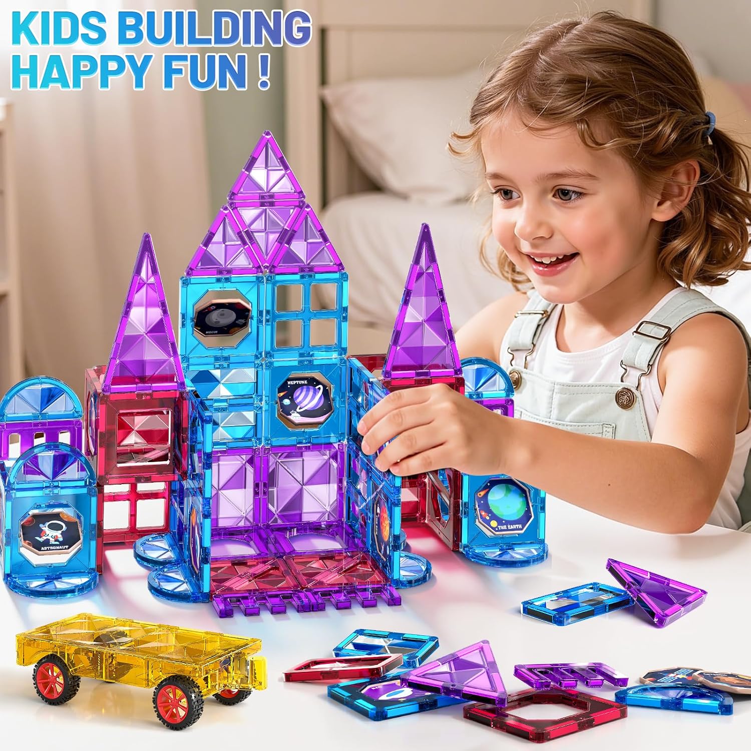Magnet Toy for Toddlers 1-3, Toddler Magnet Building Blocks Tiles Toys for Kids Ages 1-3 4-8, Preschool Learning Sensory Educational Gifts Toys for Boys and Girls 3+ Year Old
