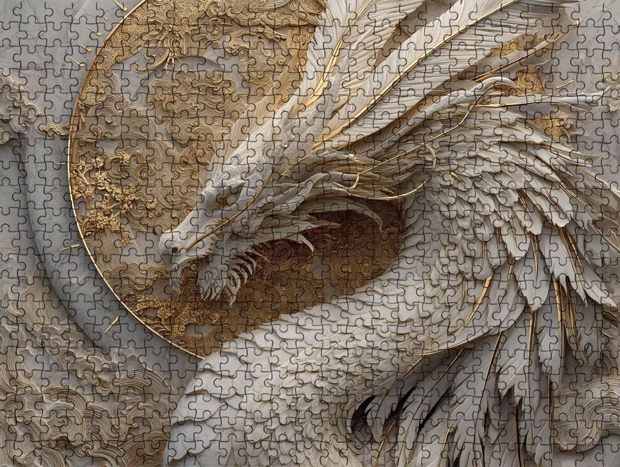 R2KH-527 puzzle dla dorosłych, 3000 elementów, figurka z motywem smoka, wyzwanie dla rodziny, gra zręcznościowa, prezent dla przyjaciół