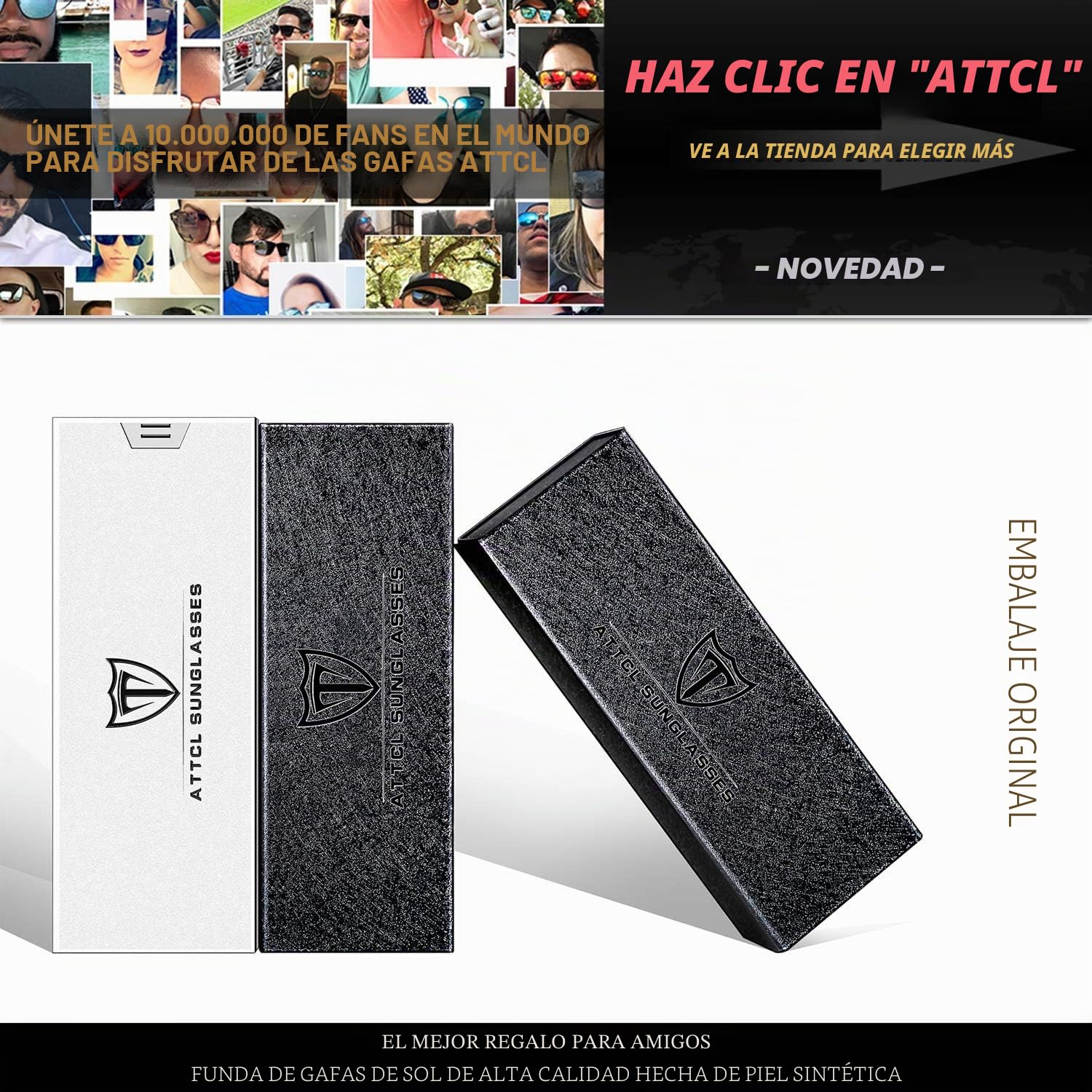 ATTCL Gafas de sol para hombre, polarizadas, para pesca, golf, conducción, marco de metal ultraligero Al-Mg