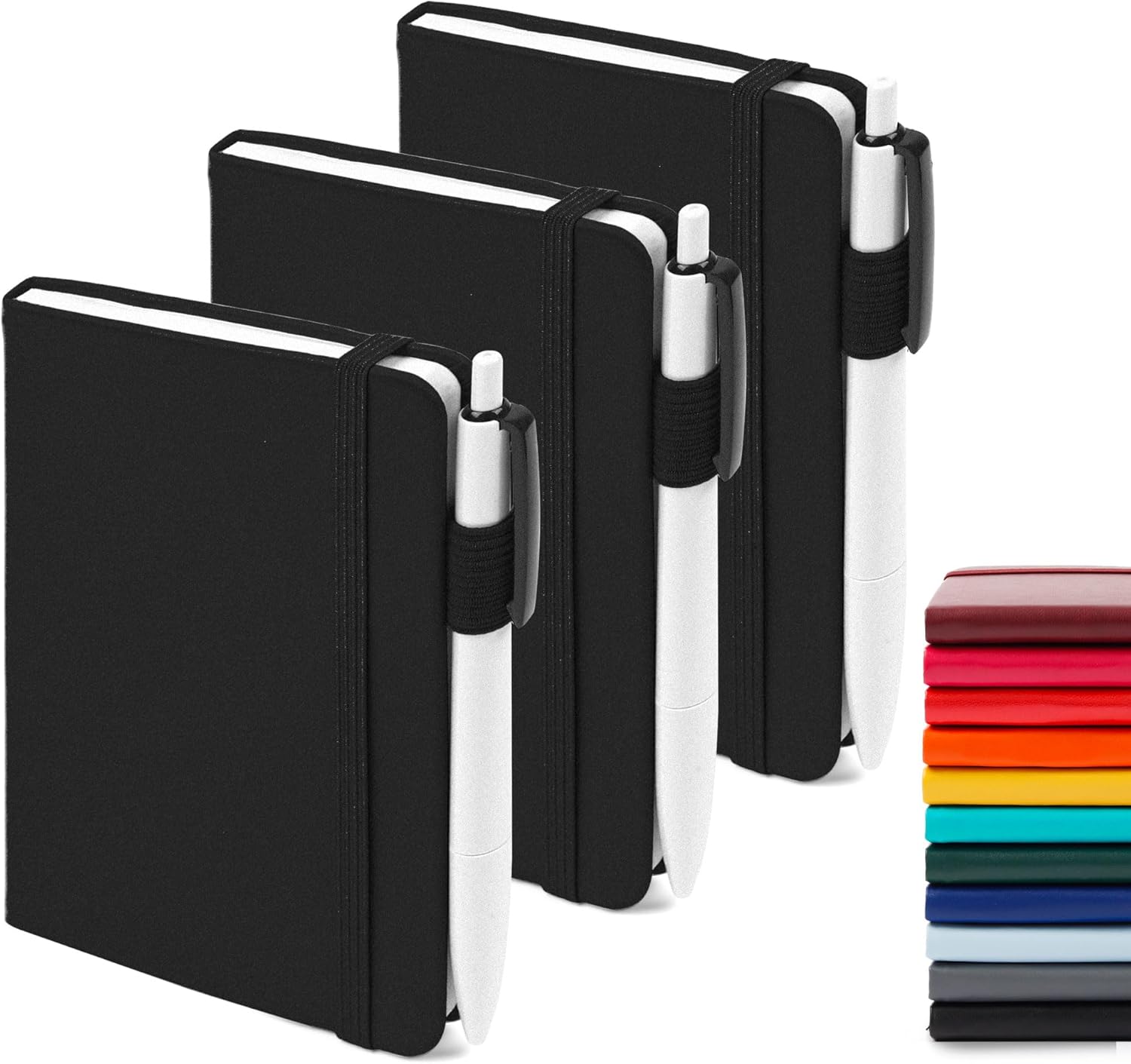 feela 3 Pack A6 Pocket Notebooks, Hardback Lined Small Notebooks with