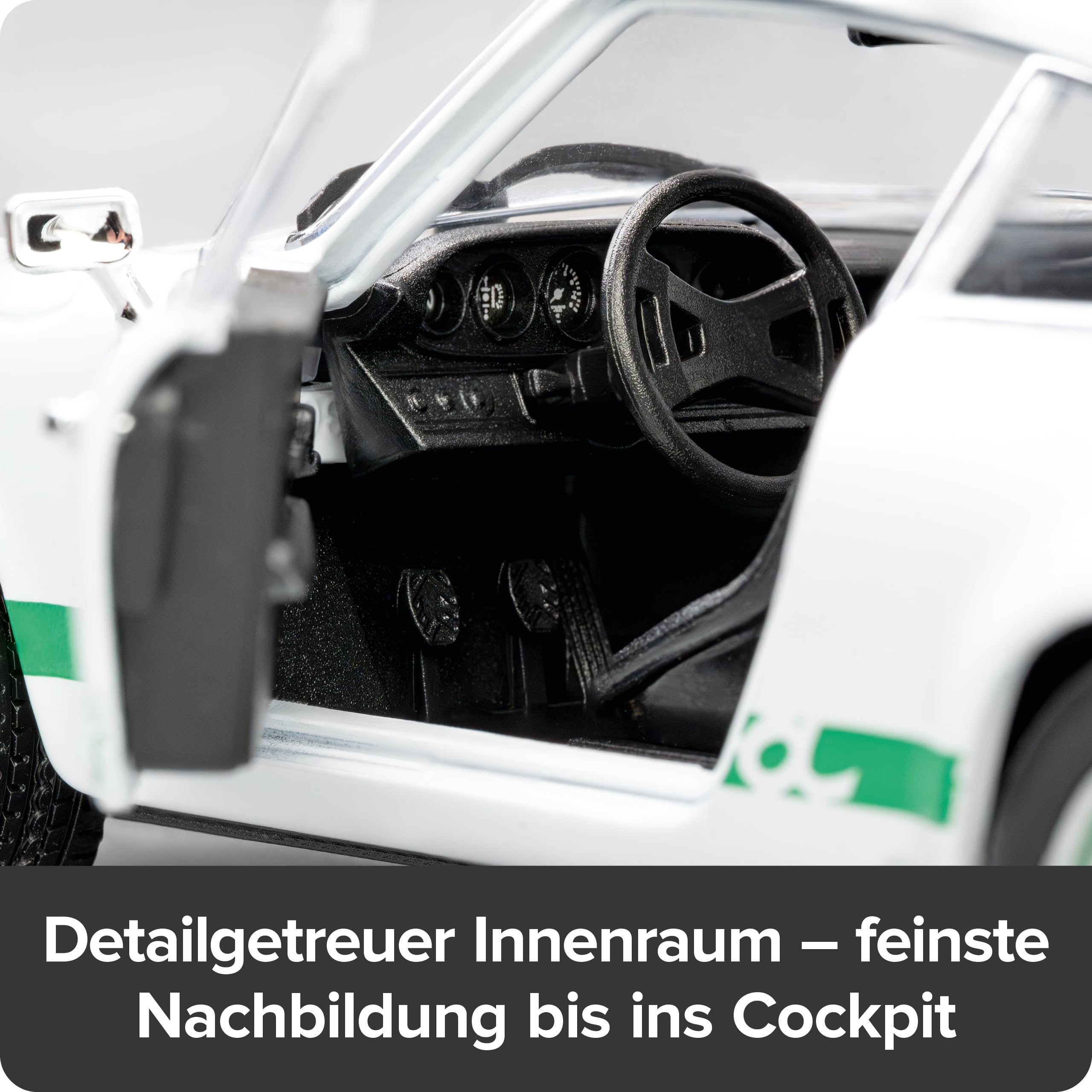 Franzis 67267 - Porsche 911 Carrera RS 2.7 - Build Your Legend - detailgetreuer Modellbausatz inkl. Soundmodul, LED-Beleuchtung, Begleitbuch