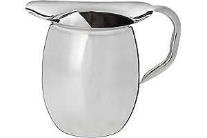 Winco's Durable Stainless Steel Water Pitcher with Ice-Catching Lid