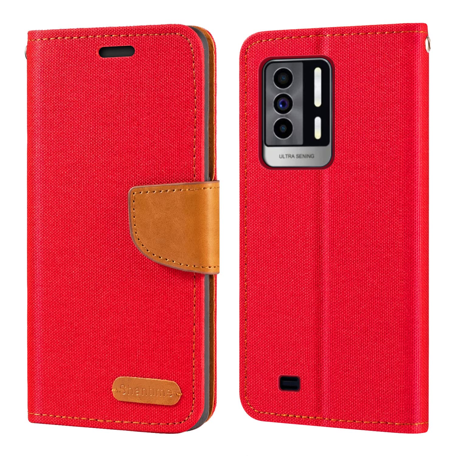 Custodia Flip in Tessuto Oxford e Pelle PU Compatibile con Oukitel WP21 Ultra, Cover Protettiva con Chiusura Magnetica e Tasche per Carte (Nero