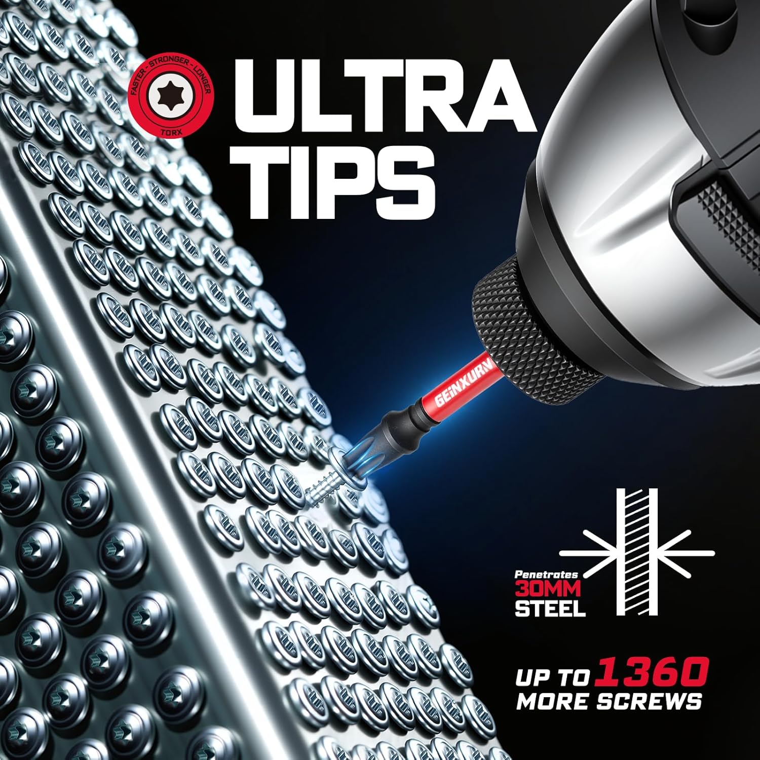 Impact Torx Screwdriver Bits Set, 52Pcs Magnetic(T7-T40) S2 Steel 1”/2”/3”/6” Long Extension Multi Star Driver Bits and 1Pc Bit Holder with Color Coded Base - Image 4