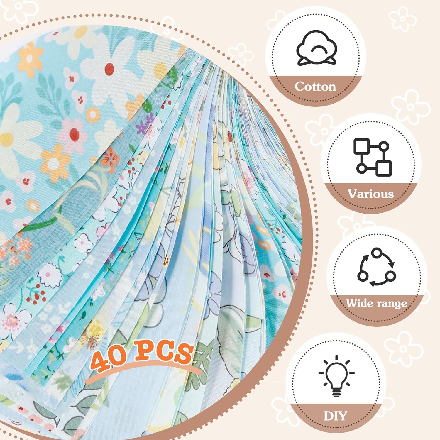 Jelly Roll Fabric Pretty Colorful Cotton Strips Bundles Comfortable Cotton Quilting Fabric for Home Decor Cut Strips Fashionable Jelly Roll Versatile Cloth Quilts Strips(Blue)