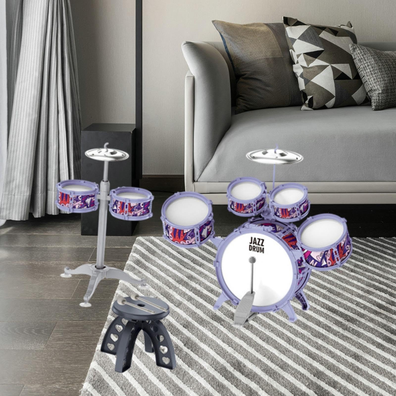 harayaa Set di Tamburi per Bambini Strumento Musicale a percussione per Feste