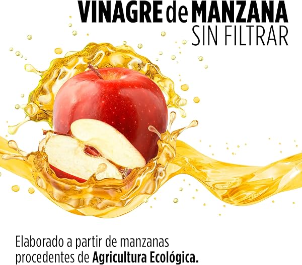 DRASANVI VINAGRE DE MANZANA MADRE SIN FILTRAR CERTIFICADO BIO | Vinagre de sidra de manzana KETO | Apple Cider Vinegar |Manzanas ecologicas | VEGANO - SIN GLUTEN - 75cl - 3