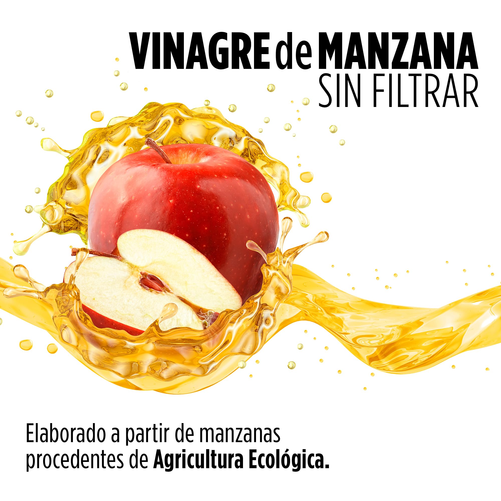 DRASANVI VINAGRE DE MANZANA MADRE SIN FILTRAR CERTIFICADO BIO | Vinagre de sidra de manzana KETO | Apple Cider Vinegar |Manzanas ecologicas | VEGANO - SIN GLUTEN - 75cl — view 3
