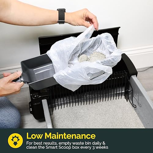 Miniatura 5 de Pet Zone Self Cleaning Semi Automatic Cat Litter Box - Smart Scoop Cat Litter Box with 6 Bags & Carbon Filter for Up to Two Cats 6-16 Pounds Smart