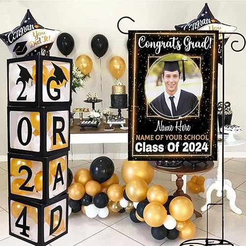 Miniatura 3 de Letrero de graduación personalizado para patio, bandera de jardín de graduación personalizada, letreros de graduación para la clase de 2024,