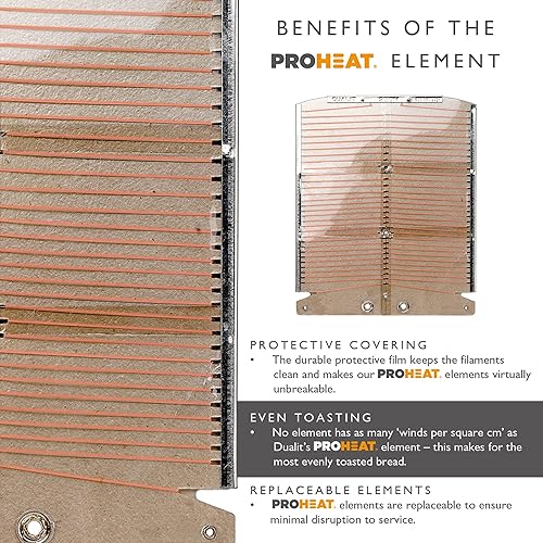 Miniatura 5 de Dualit Tostadora clásica NewGen de 2 rebanadas - Acero inoxidable - Construido a mano en el Reino Unido - Elementos ProHeat reemplazables -