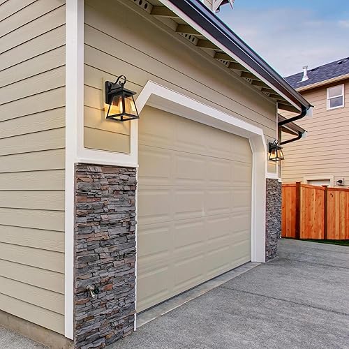 Miniatura 4 de Uolfin Lámpara para exteriores, lámpara de pared exterior negra antioxidante, impermeable, paquete de 2 luces modernas de porche al aire libre para