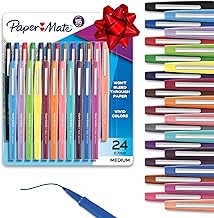 Lápices de punta de fieltro Paper Mate Flair, marcadores de punta media, surtidos, 24 unidades - Suministros para el hogar, oficina y regreso a clases