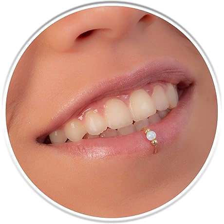 Petite Piercing Illusion: Gold-Filled Faux Lip Ring for a Dazzling Smile