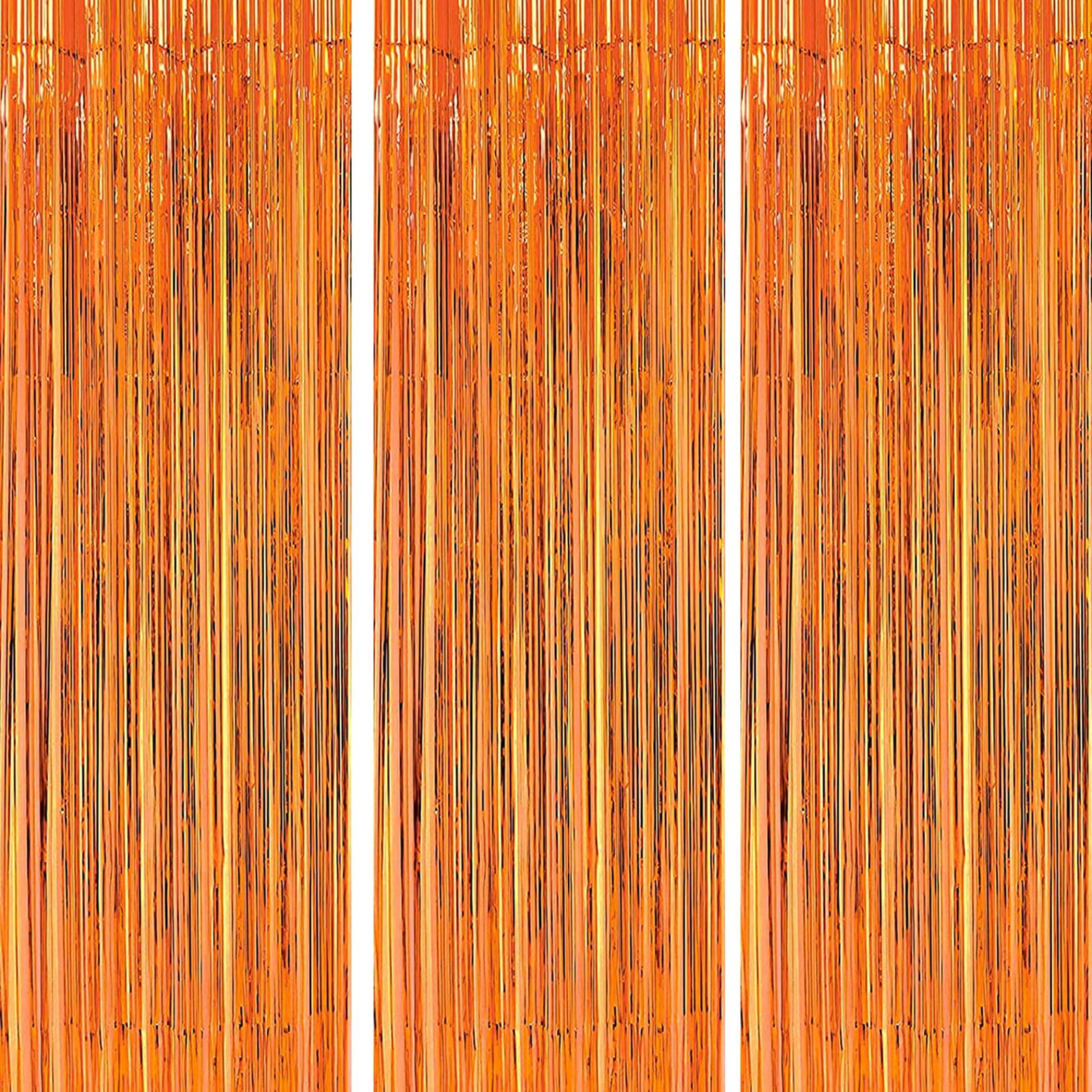 AILEXI - Set di 3 pezzi in metallo, Tinsel, per feste, 3 piedi e 8 piedi, colore arancione