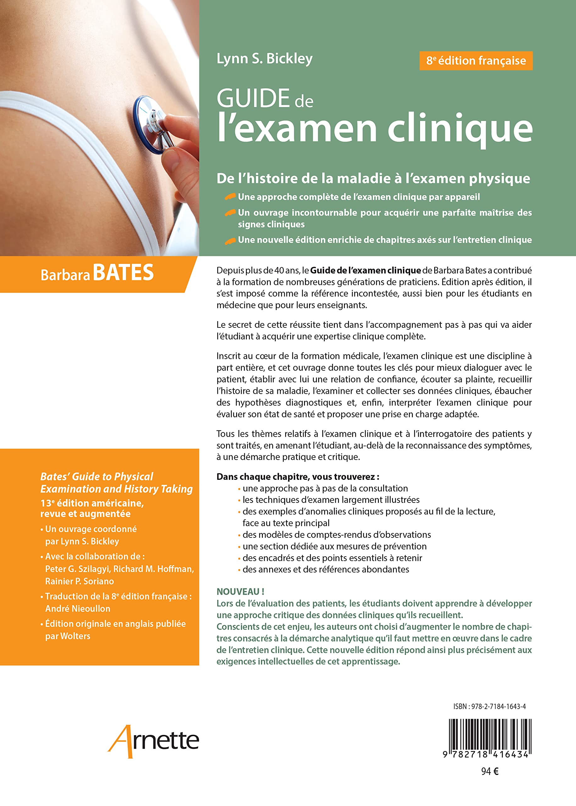 Guide de l'examen clinique: (8e édition française - 13e édition américaine)