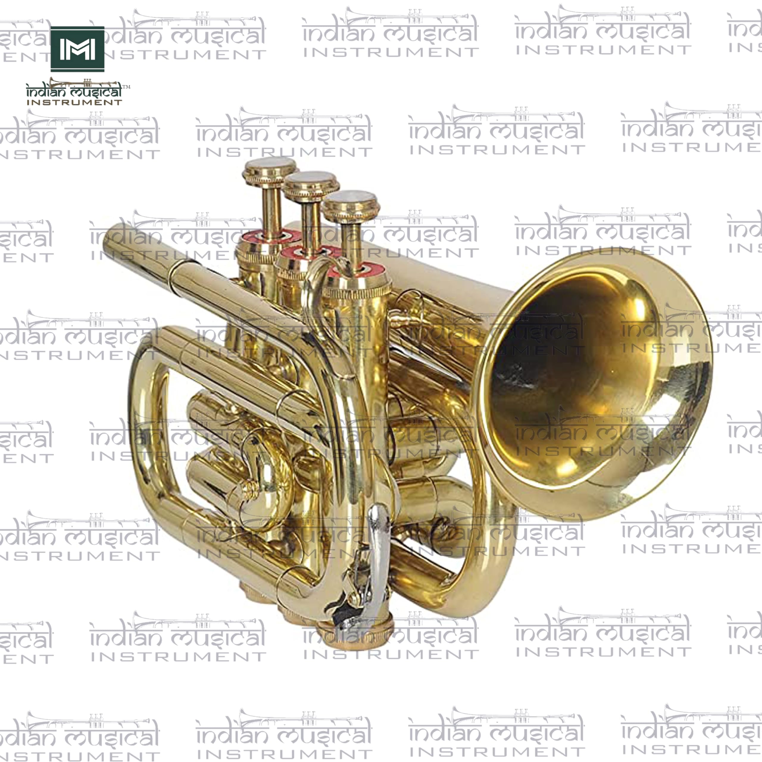 Pocket Trompete Bb Pitch inkl. Mundstück und Tragetasche (Gold)