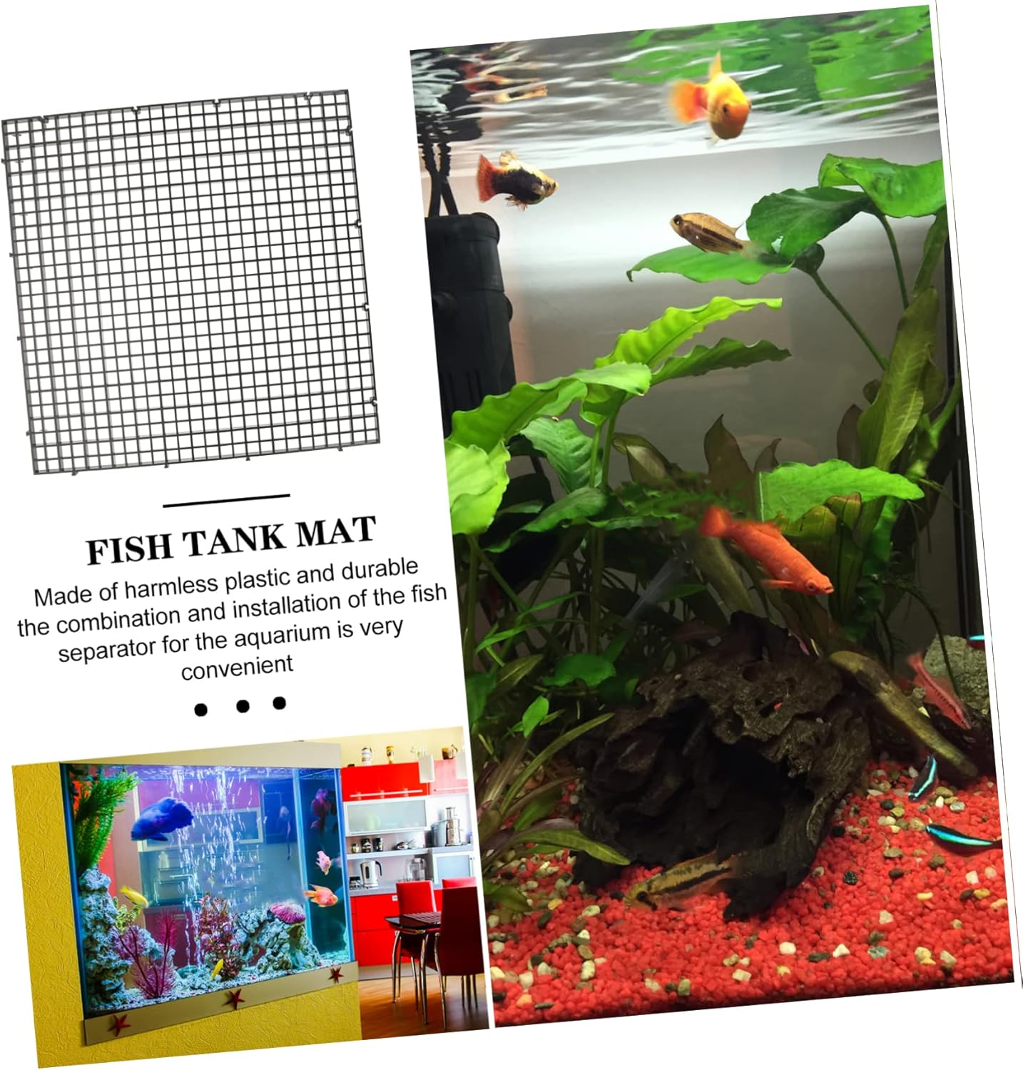 1set Fish Tank Divider Isolation Net Partition Boards Cups for Bottom Separation for Aquatic Environments and Fish Safety