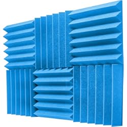 Placas Acústicas Para Paredes JBER Paquete de 6 paneles de espuma acústica azul, 5 x 30 x 30 cm/2 x 12 x 12 pulgadas de espuma de estudio, acolchado de pared insonorizado para tratamiento de aislamiento acústico