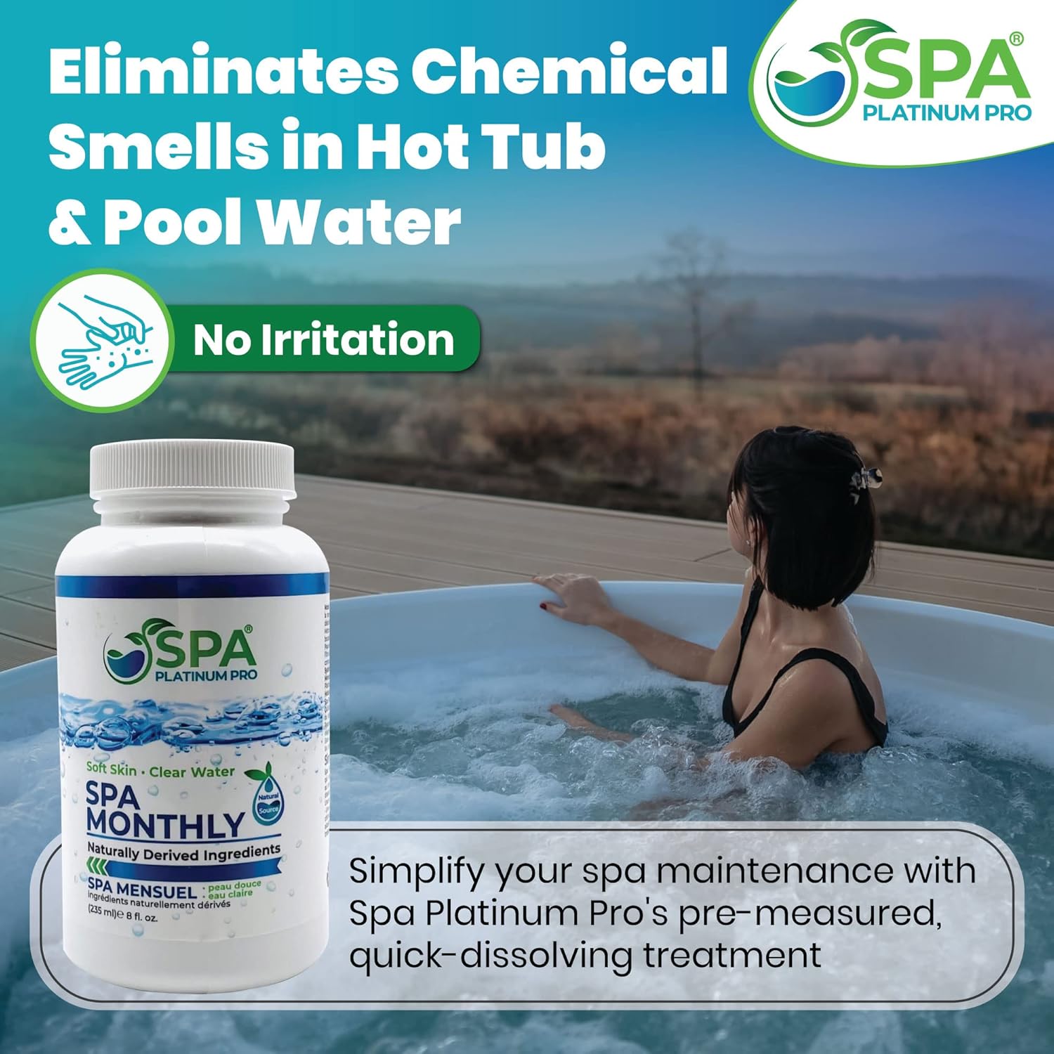 Natural Spa Water Treatment and Conditioner, 8 FL Oz