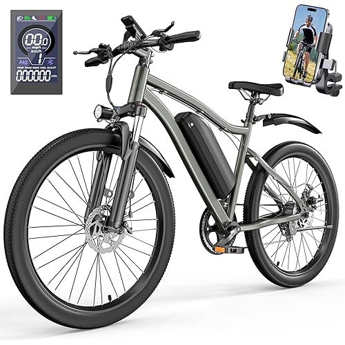 Electric Bike for Adults, 26" Commuter Ebikes with 5-Level Pedal Assist & 7-Speed Gears, 25MPH, 720W Motor, 375Wh Battery, 50 Miles, Lockable Suspension Fork, Lightweight Electric Mountain Bicycles.