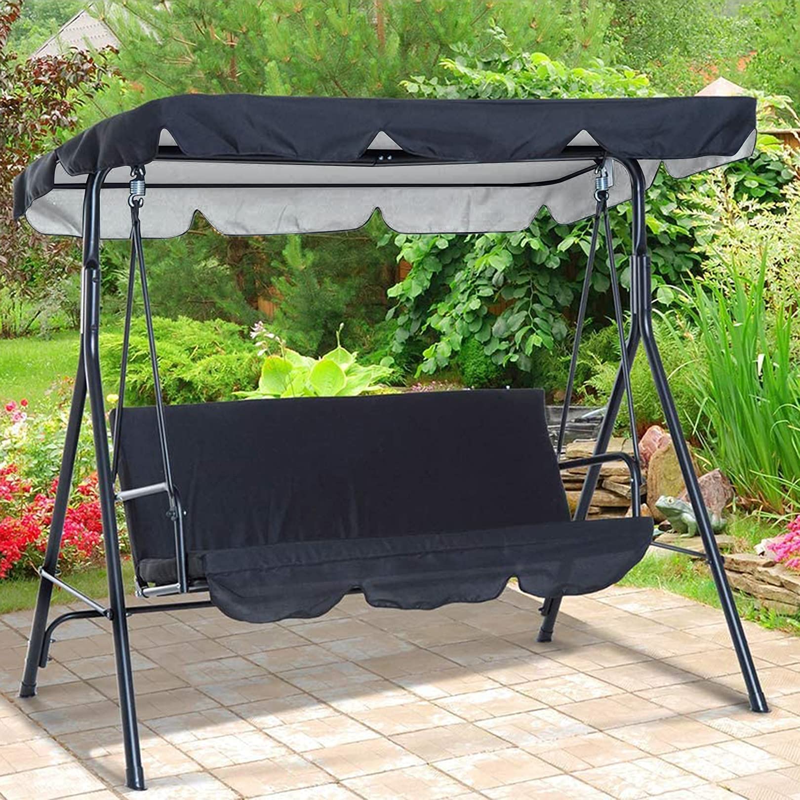 Techo de Repuesto para un Columpio Cubierta de Toldo para Columpio Fundas para Balancin Jardin Exterior Toldos funda de banco para silla oscilante(249x185x15cm)