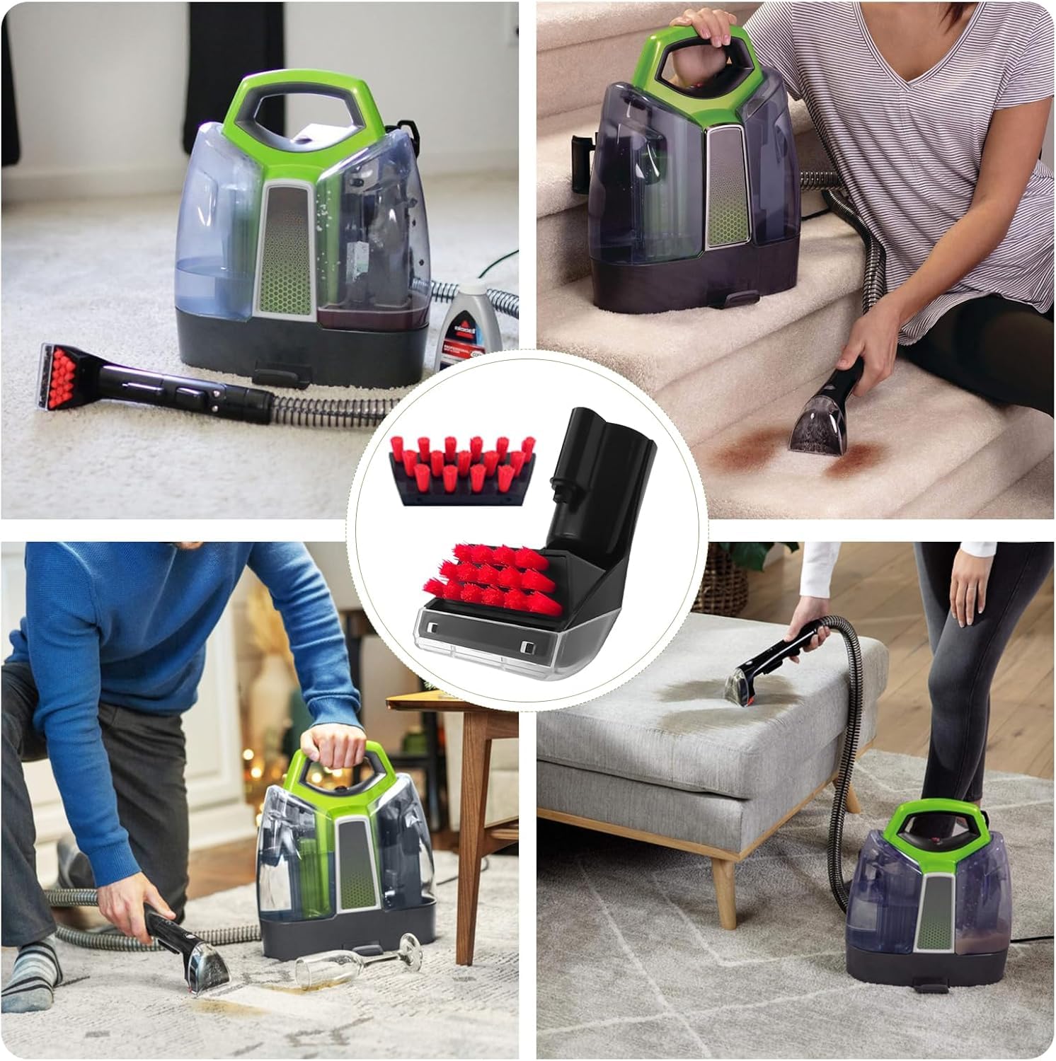 1400B - Cepillo de limpieza de piezas de repuesto para Bissell 1400B, 1400W, 2290A, 2458, 3194, herramienta de limpieza multiusos, cabezal de cepillo de repuesto, cepillo antimanchas robusto para