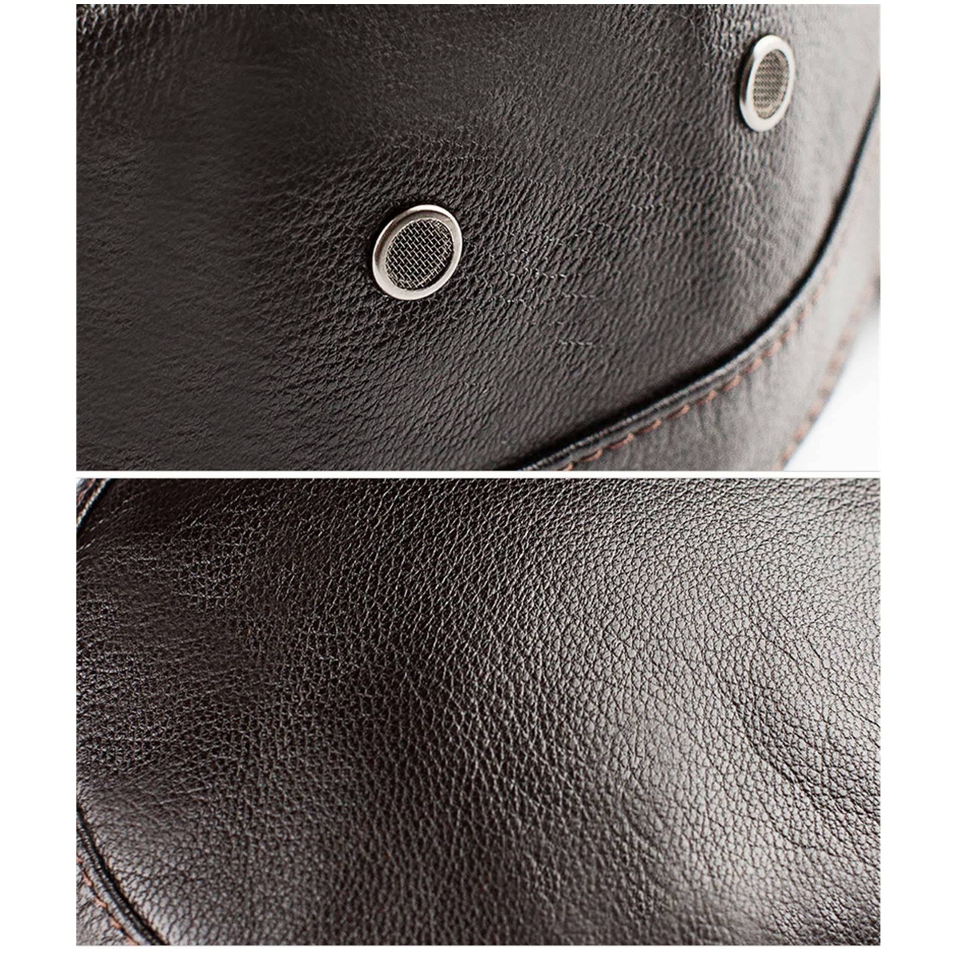 ZYC Męski kapelusz baseballowy jesień i zima na zewnątrz PU Leather Bluszcz Cap Klasyczny Golf Płaska Kapelusz Wojskowy Kapelusz Jazdy Kapelusz Wędkarski,Black,XL (57 58cm)