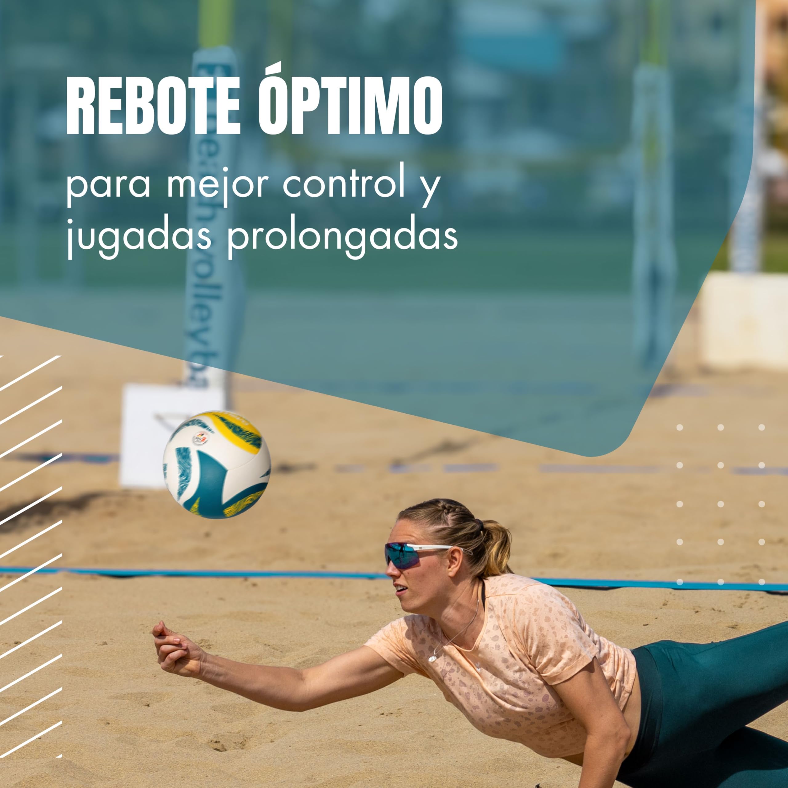 SunPro - Balón de Voleibol de Playa Oficial, confirmado DVV, tamaño 5, Superficie de Suave Microfibra de Poliuretano, para Playa y Deportes al Aire Libre, Idea de Regalo
