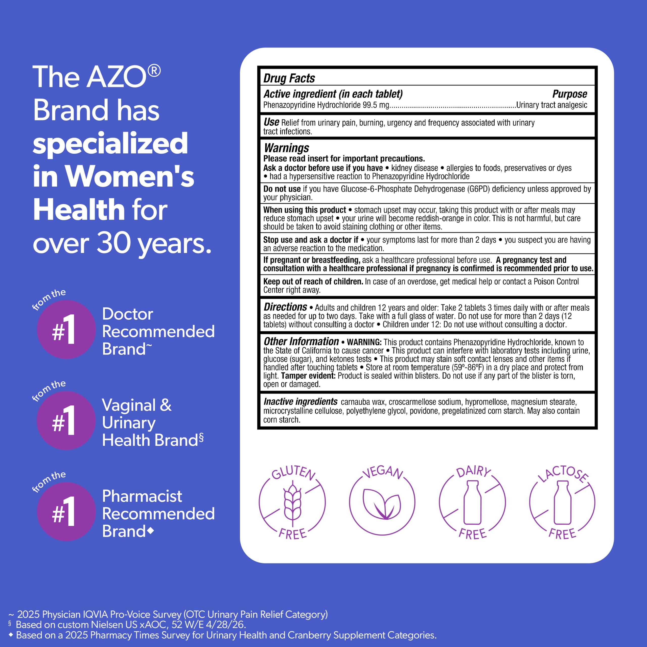 AZO Urinary Pain Relief Maximum Strength, Fast Relief of UTI Pain, 24 Count — Amazon image 6