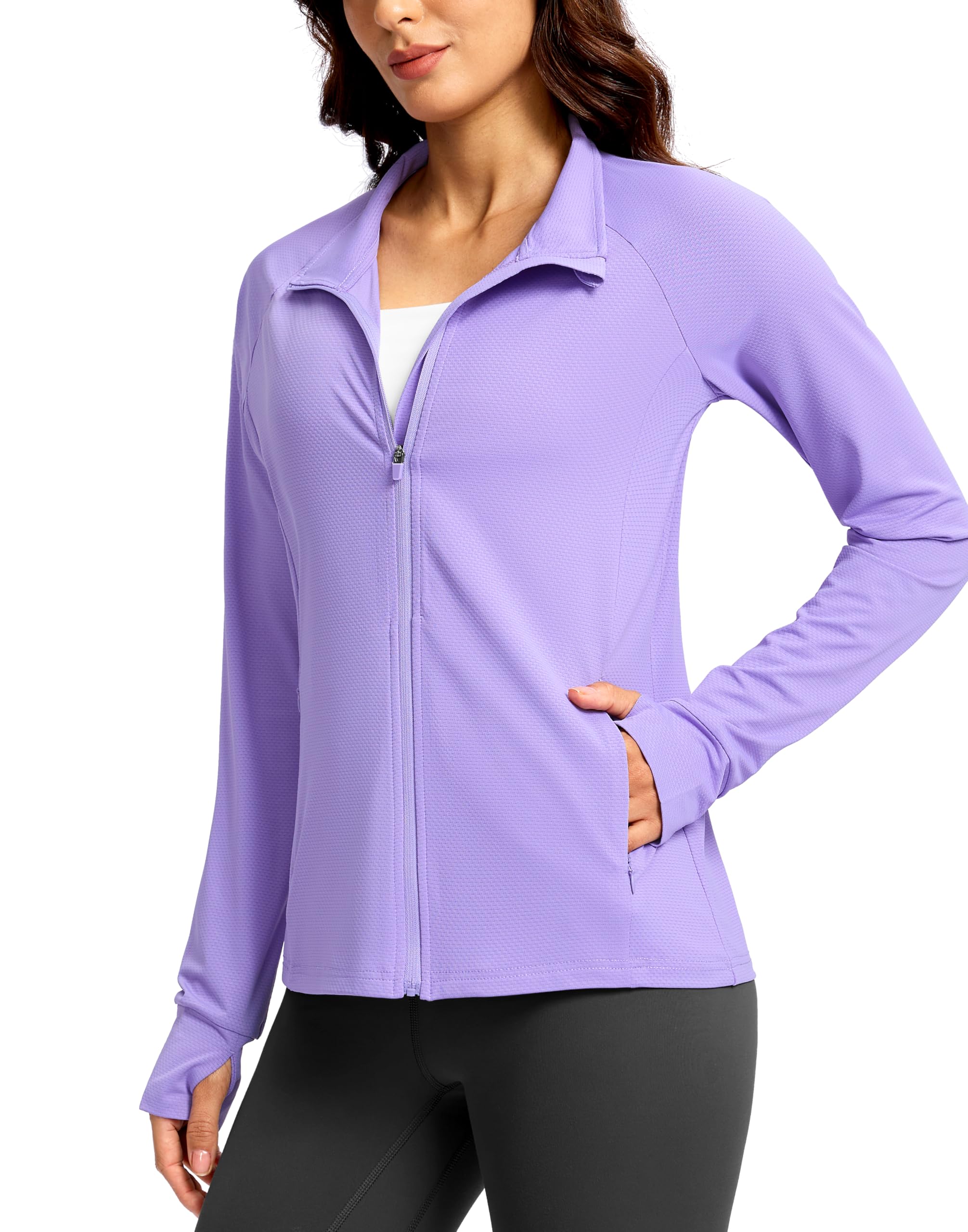 G Gradual Women's Sun Protection Lightweight Athletic Jacket Zip Up Jacket