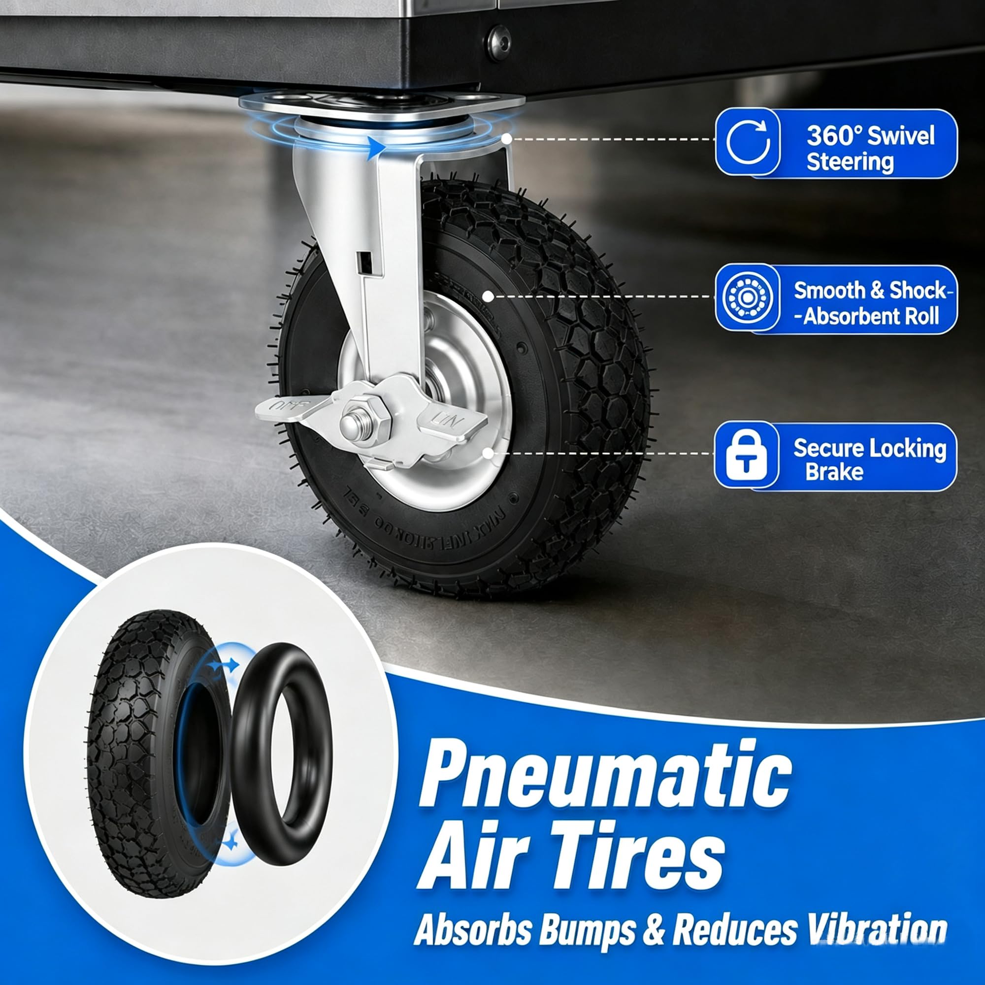 Heavy Duty Caster Wheels - 1000 lb Capacity -3