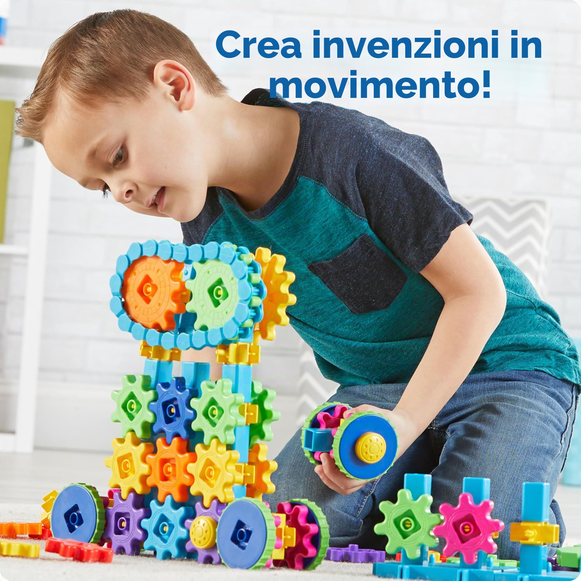 Learning Resources Mega costruzioni Gears Gears Gears, Set da costruzione Gears basato sulle attività STEM, 235 pezzi, Dai 4 anni in avanti