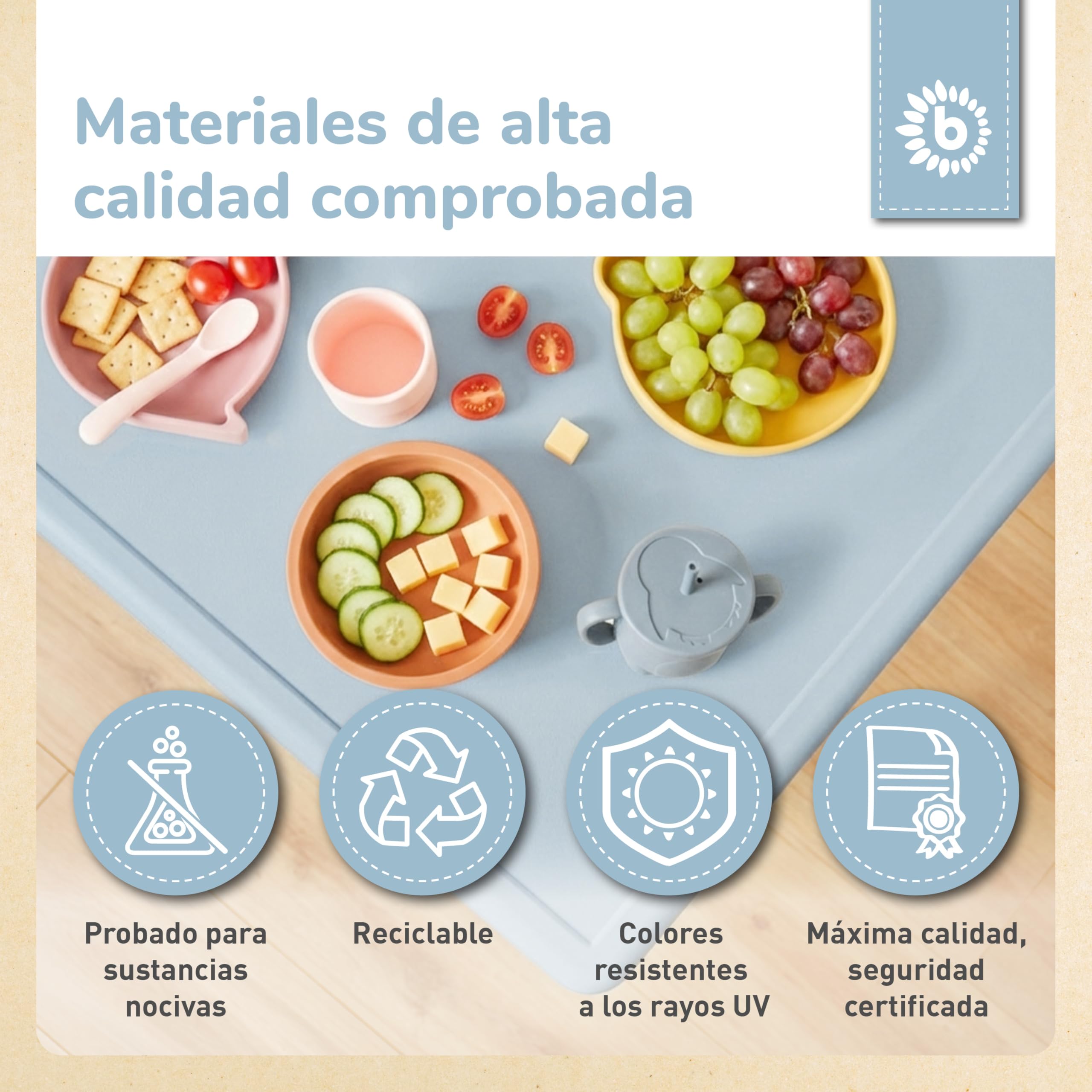 BIECO Mesa Infantil Grande Hazy Blue 62x62x52 cm | Mesa para Niños | Jardín Plástico | Muebles Jardín Exterior | Plástico Exterior