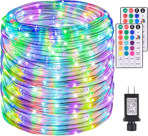 Miniatura 8 de Guirnalda de luces LED de 99 pies para exteriores, 18 colores cambiantes, tira de luces enchufables con control remoto, IP68 impermeable, 300 LED,