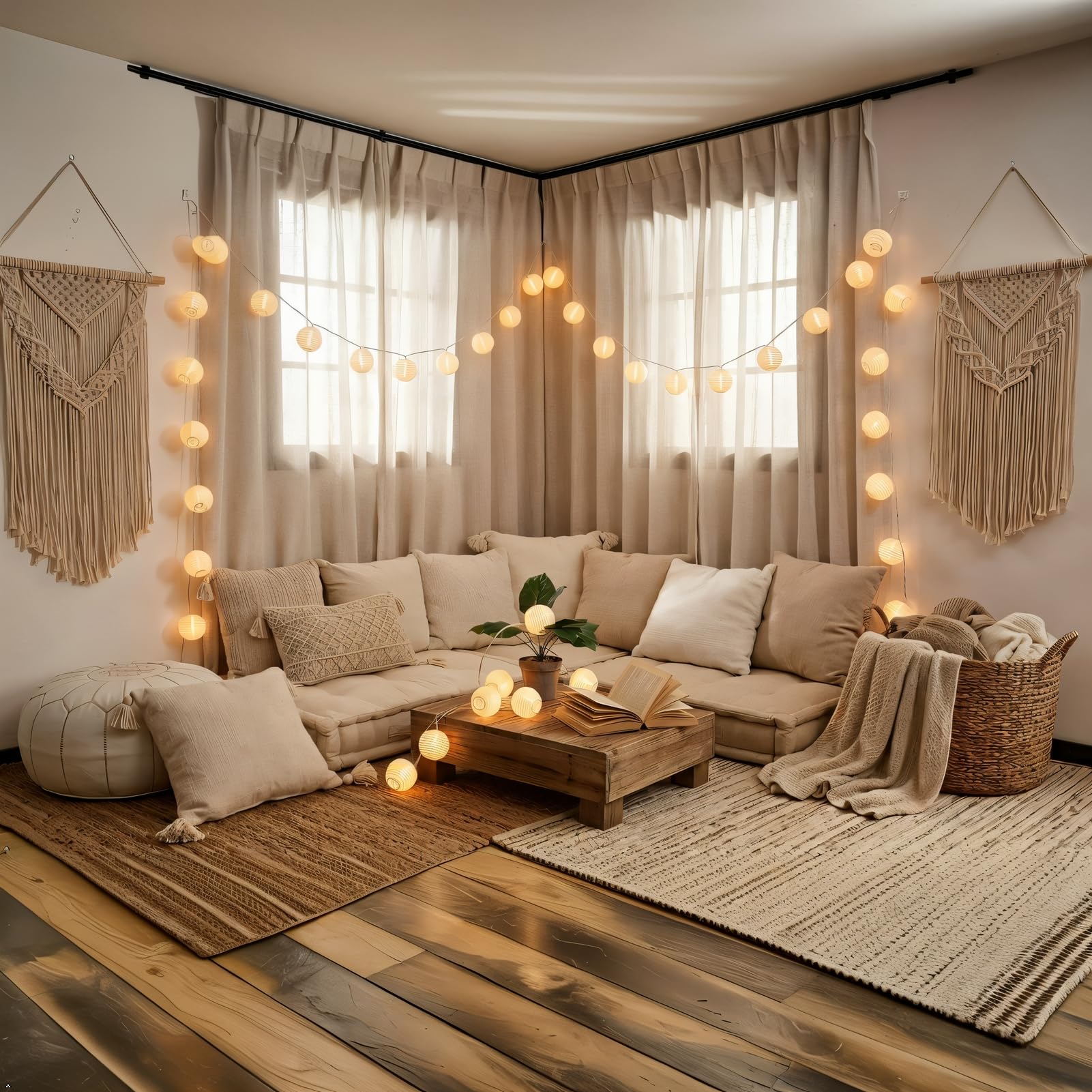 Best Lantern String Lights for 2026 1 TIGOMOOV 10 White Nylon Lantern String Lights — product photo