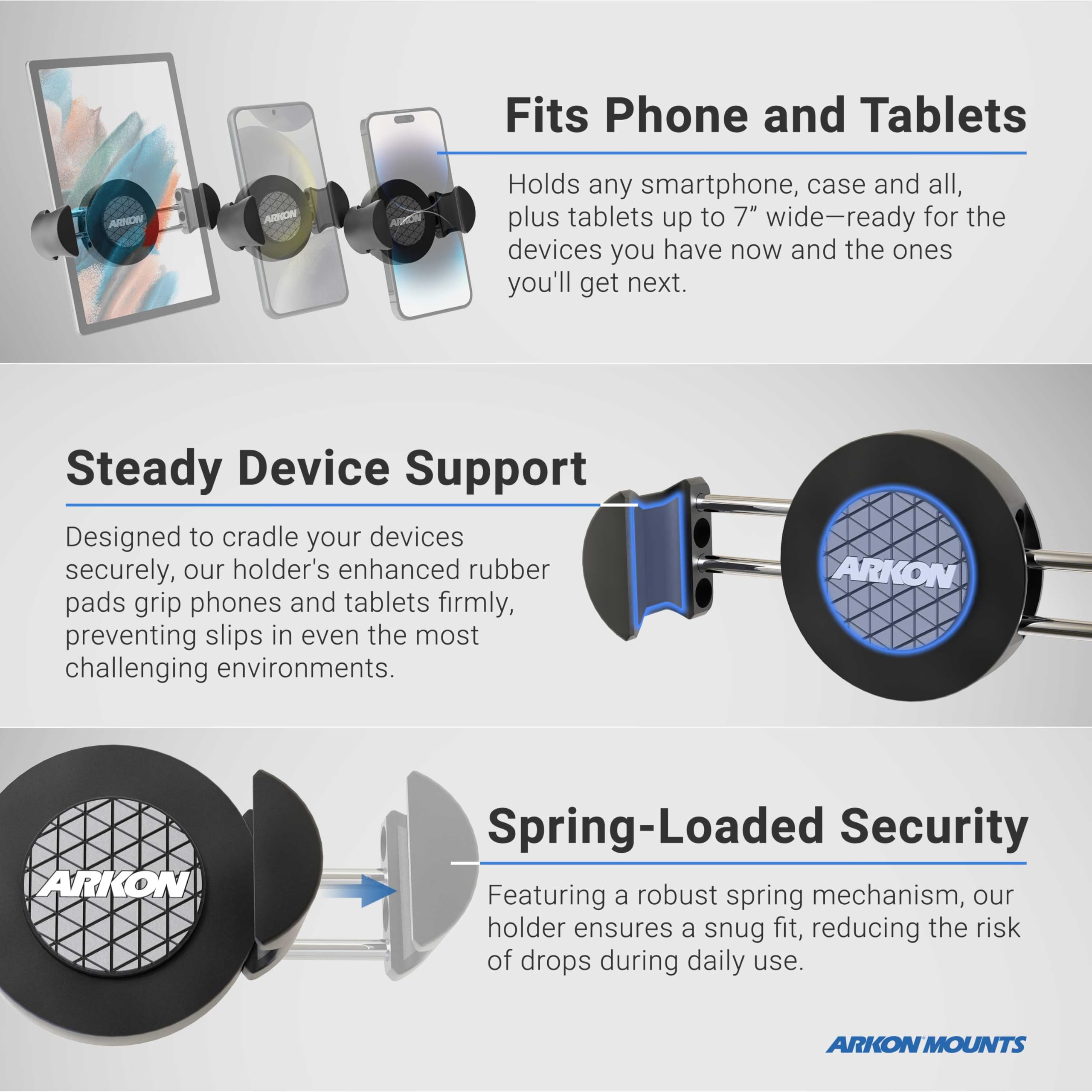 ARKON Mounts RoadVise Phone Holder With Clamp Mount | Universal Fit | Great Phone Holder For Handlebars, Carts,Treadmills, Strollers | Fits IPhone, Samsung, Google, & More - View #13