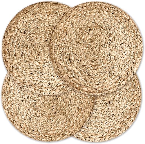 Chardin Home Salvamanteles trenzados de 8 pulgadas, juego de 4, bohemio rústico, absorbente, resistente al calor para sartenes calientes, platos,